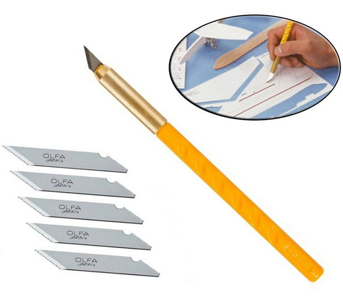 Olfa AK-1/5B dekor- és művészkés 5 db tartalék pengével termék fő termékképe