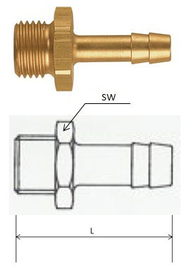 (T129M) G 1/2, 9 mm csatlakozású külső menetes tömlővég termék fő termékképe