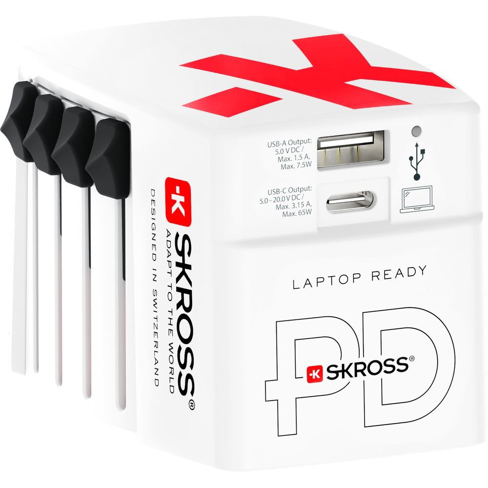 Skross World USB világutazó átalakító adapter, PD, (USB-C, USB-A) 65W, + USB-C kábel termék fő termékképe